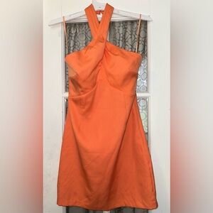 do + be halter dress orange